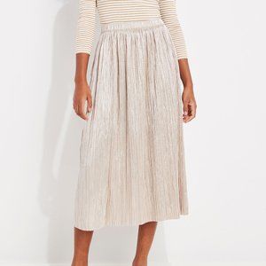 Vineyard Vines Gold Sparkle Pleated Midi Skirt NWT